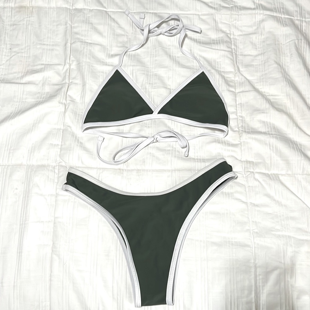 Olive green bikini set